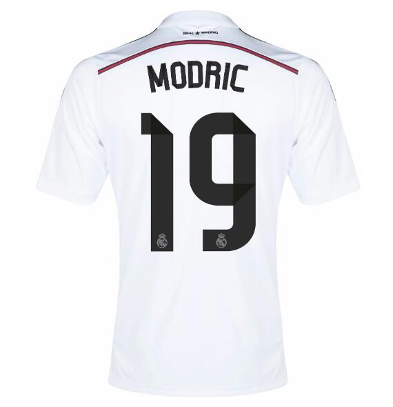 2014-15 Real Madrid Retro Home Kit Soccer Jersey Modric #19